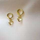 Heart Hoops Gold Filled Earrings