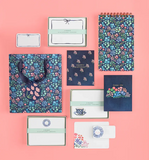 Navy Bow Flat Note Set