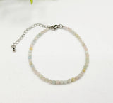 Morganite Bracelet Faceted 3MM w/Silver Color Clasp