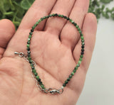 Ruby Zoisite Bracelet Faceted 3MM w/Silver Color Clasp,