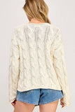 GREY CHUNKY WEAVE SWEATER