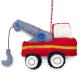 Tow Truck Felt Wool Christmas Ornament