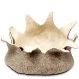 Natural Petal Wool Pet Basket Grey