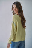 Knit Sweater Cotton Mint Yellow