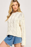 GREY CHUNKY WEAVE SWEATER