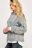 GREY CHUNKY WEAVE SWEATER