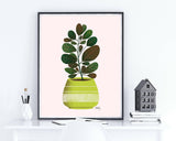 Lime Green Planter - potted plant art print