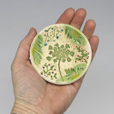 Pottery Dish Bowl - Pressed Flowers