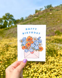 California Wildflowers Envelope Birthday Card