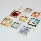 Square Glass Hanging Photo Frame - Handmade: Small / Silver