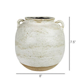Pot with Handles, Ceramic, White - Sm
