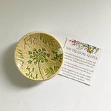 Pottery Dish Bowl - Pressed Flowers Nude