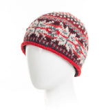 Jasper Wool Knit Beanie Hat with Snowflake Nordic Pattern