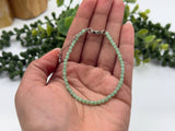Green Angelite Bracelet Faceted 3MM w/Silver Color Clasp