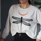 Dragonfly Copper Moon L/S Garment Dyed Cotton Tee Bone White