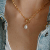 Savannah Pearl Toggle Gold Filled Necklace