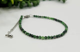 Ruby Zoisite Bracelet Faceted 3MM w/Silver Color Clasp,
