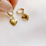 Heart Hoops Gold Filled Earrings