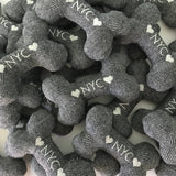 Napa Valley Tweed Dog Toy: Medium / Ivory Lettering on Grey Tweed Toy
