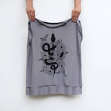 Art Nouveau Black Snake Women's Loose Fit Muscle Tee Gray