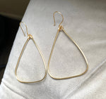 Gold Hoop Triangle Earrings Handmade