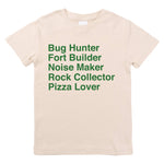 Rock Collector Bugs Pizza Organic Toddler Boys Girls Shirt