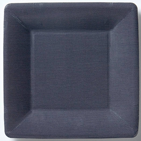 7" Square Paper Plates Pack Of 8 Classic Linen black
