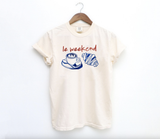Embroidered Le Weekend French Coffee & Croissant Shirt