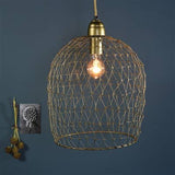 Vera Woven Wire Pendant - Brass