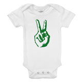 Peace Hand Sign Two Birthday Baby Bodysuit Toddler Shirt