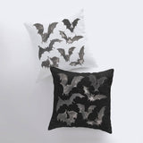 Bats on Black Pillow Cover | Fall Décor | Farmhouse Pillows | Country Décor | Fall Throw Pillows | Cute Throw Pillows | Bat Art
