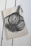 Organic Cotton Garlic Tea Towel - Black - Gardeners Towel