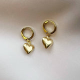 Heart Hoops Gold Filled Earrings