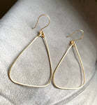 Gold Hoop Triangle Earrings Handmade