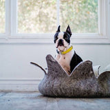 Natural Petal Wool Pet Basket Grey