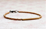 Bronze Seed Beads And Bronze Bar Bracelet