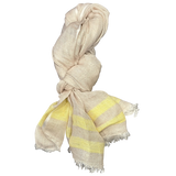 Pure Linen with Fresh Stripes Lightweight Scarf for Women