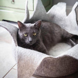 Natural Petal Wool Pet Basket Grey
