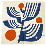 Workday Botanical Scarf | 100% Silk Bandana | Navy Rust