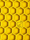 Honeycomb Design Emat Enrichment Licking Mat - Yellow - Large