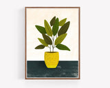 Yellow Pot - potted plant art print