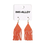 Lexie Solid Beaded Fringe Earrings Coral Wholesale