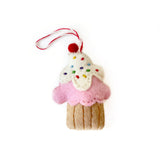 Cupcake Felt Wool Christmas Ornament