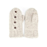 Haven Wool Mittens with Cable and Button Detail