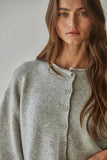W2486 | Knit Sweater Quarter Sleeve Button Up Cardigan Top