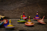 Hand Made Colorful Wooden Spinning Tops