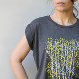 Aspen Trees Fall Leaves Rolled Cuff Muscle Tee Heather Gray