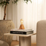Zavi Light Brown Rechargeable Table Lamp | LED, Cordless & 80-Hour Battery Life