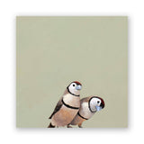 Owl Finch Pair Wall Art Decor