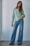 Knit Sweater Cotton Mint Yellow